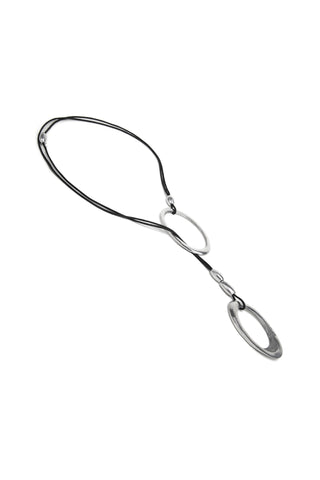 PENDENTE 2 OVALI CON FILO NERO