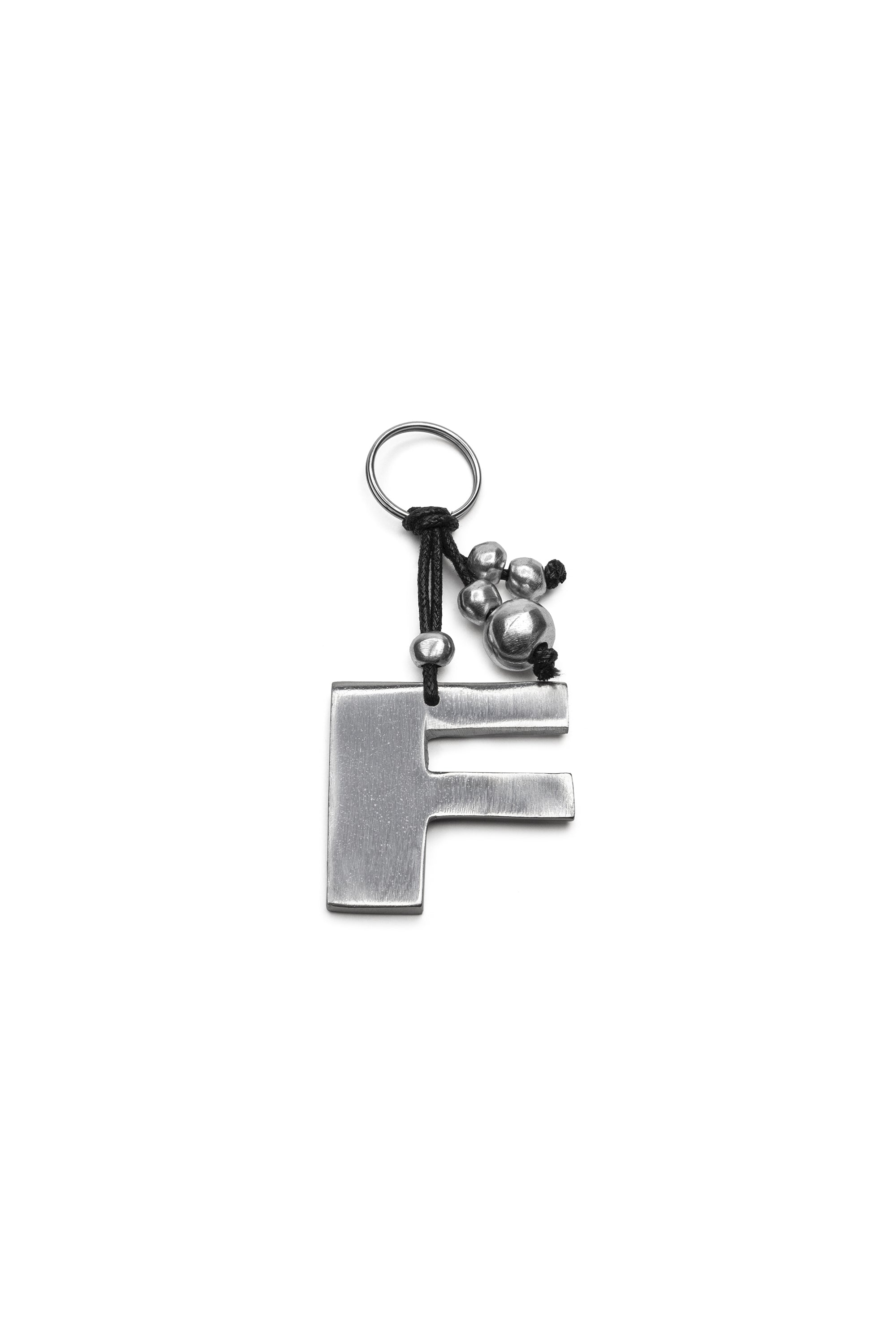 Portachiavi Personalizzato Con Iniziale F - Metallico Lucido, Rotante, Con Anello Diviso Da 28mm