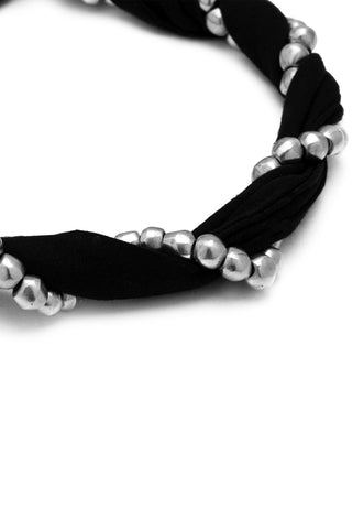 COLLANA JERSEY SFERE INTRECCIATE