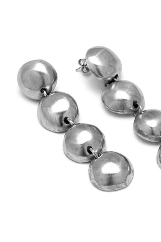 Orecchini con perle argentate, orecchini da donna, bianchi, in argento Orecchini con perle argentate, orecchini da donna, bianchi, in argento