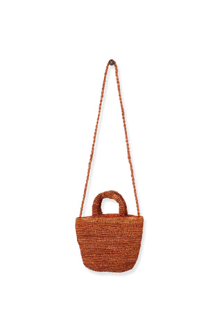 BORSA RAFIA SECCHIELLO CON MANICI E TRACOLLA