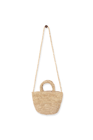 BORSA RAFIA SECCHIELLO CON MANICI E TRACOLLA