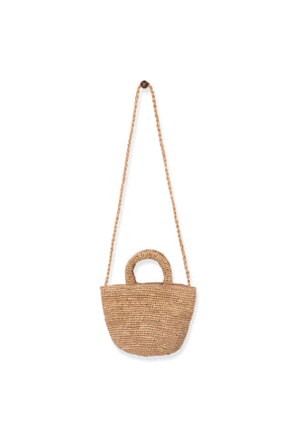 BORSA RAFIA SECCHIELLO CON MANICI E TRACOLLA