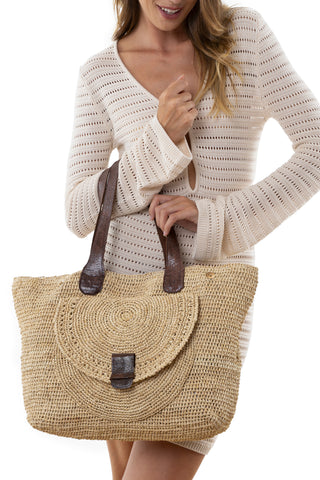 BOLSO TRAPECIO DE RAFIA