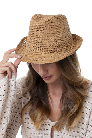 RAFIA COWBOY CROCHET HAT