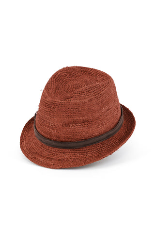 RAFIA COWBOY CROCHET & LEATHER HAT