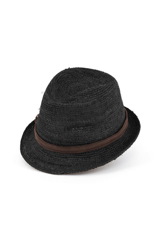 RAFIA COWBOY CROCHET & LEATHER HAT