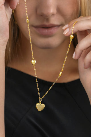 COLLANA CATENA LUNGA CUORI