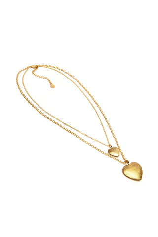 COLLANA 2 CATENE CUORI BOMBATI