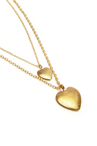 COLLANA 2 CATENE CUORI BOMBATI