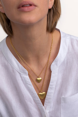 COLLANA 2 CATENE CUORI BOMBATI