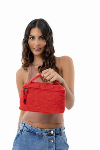NECESSAIRE CON MANICO ROSSO