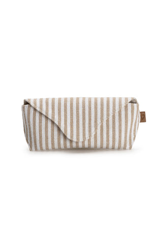 CUSTODIA OCCHIALI RIGHE BEIGE
