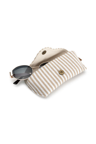 CUSTODIA OCCHIALI RIGHE BEIGE