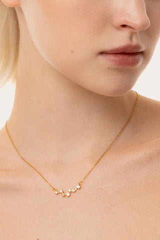 Collana segno zodiacale Pesci medaglia oro e diamanti Collana segno zodiacale Pesci medaglia oro e diamanti