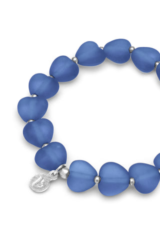 BRACCIALE ELASTICO CUORI VETRO