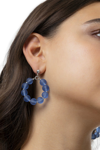 ORECCHINI CERCHI SFERE VETRO