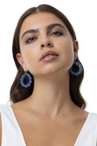 ORECCHINI CERCHI SFERE VETRO