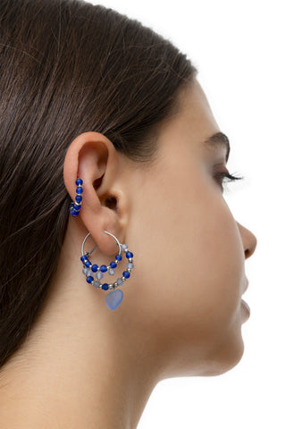 TRIS ORECCHINI CERCHI MIX BLU