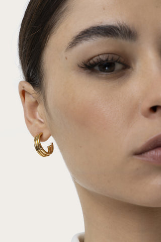 ORECCHINI HOOPS TRE LINEE