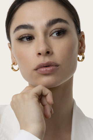 ORECCHINI HOOPS TRE LINEE
