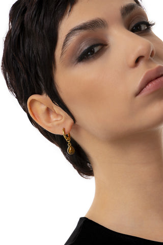 PENDIENTES CÍRCULOS PIEDRA AZUL