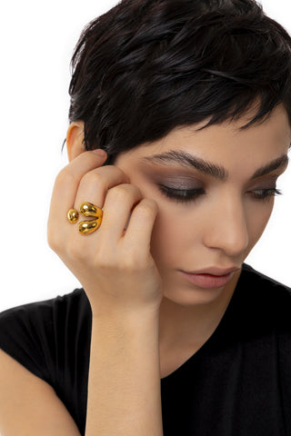 ANELLO BOMBATO 3 GOCCE