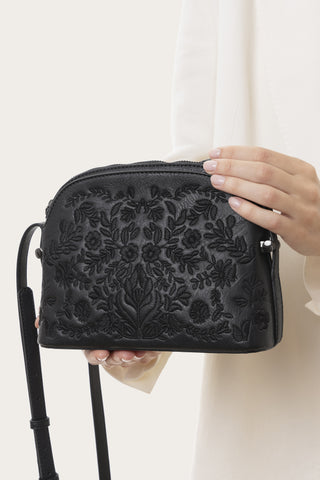 BORSA BOWLING FIORI NERA