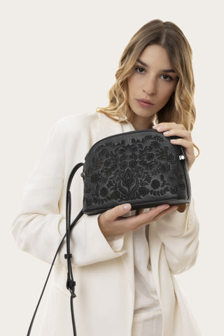 BORSA BOWLING FIORI NERA