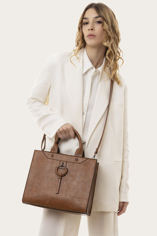 BORSA MAXI TOTE COGNAC