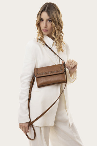 FLAP BAG MARRONE