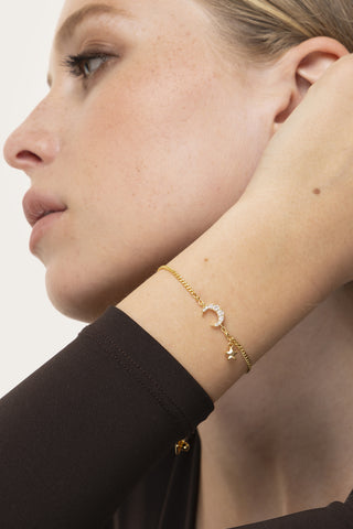 BRACCIALE CATENA LUNA MICRO ZIRCONI