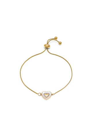 WOMEN’S ADJUSTABLE HEART BRACELET WITH CUBIC ZIRCONIA