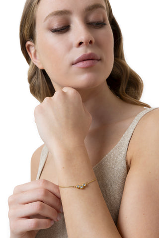 WOMEN’S ADJUSTABLE THREE-STONE CUBIC ZIRCONIA BRACELET