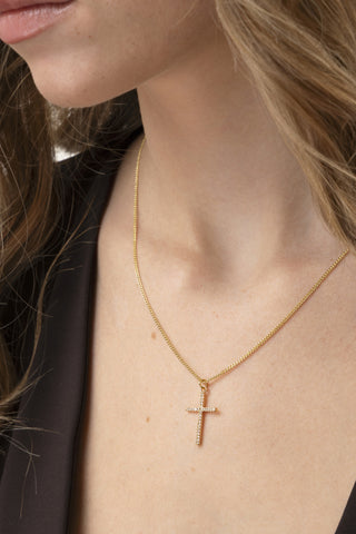 COLLANA CROCE PAVÉ