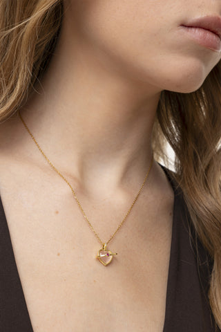 COLLANA CHARM CUORE ROSA