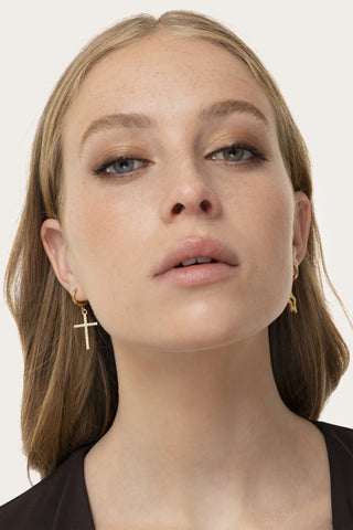 ORECCHINI PENDENTI STELLA/CROCE