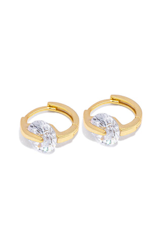 ORECCHINI A CERCHIO CON ZIRCONE GRANDE