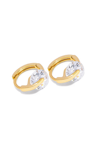 ORECCHINI A CERCHIO CON ZIRCONE GRANDE