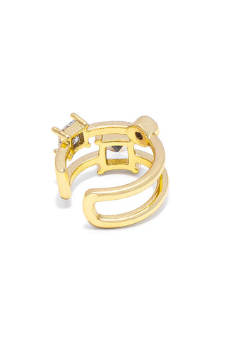 EAR CUFF DUE LINEE CON ZIRCONI