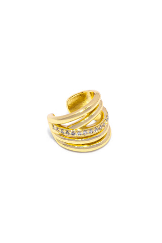 SET EAR CUFF MULTILINEA CON FILA DI ZIRCONI
