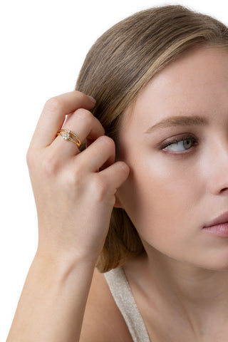 ANELLO DONNA DOPPIA FASCIA CON ZIRCONI