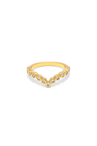 ANILLO DE MUJER EN PUNTA CON FILA DE CIRCONITAS