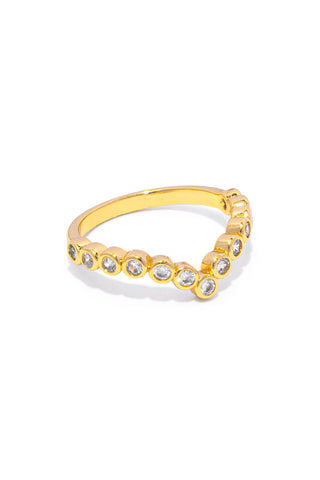 ANILLO DE MUJER EN PUNTA CON FILA DE CIRCONITAS