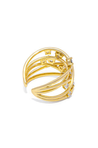 ANILLO DE MUJER AJUSTABLE ENTRELAZADO CON CIRCONITAS