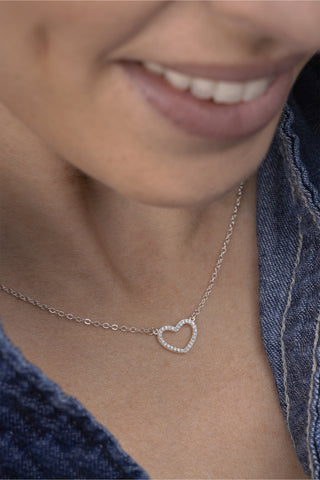 COLLANA CORTA CUORE BRILLANTI