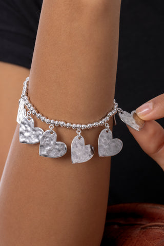 BRACCIALE ELASTICO CUORI BATTUTI