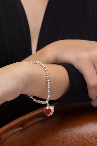 BRACCIALE ELASTICO CUORE ROSSO