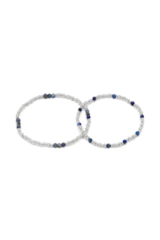 SET 2 BRACCIALI ELASTICI LAPISLAZZULI