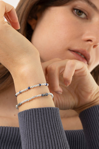 SET 2 BRACCIALI ELASTICI LAPISLAZZULI